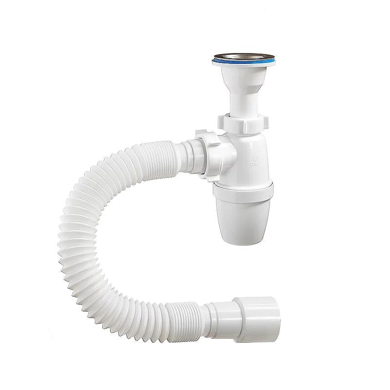 Сифон для раковины Орио А-32019 с литым выпуском и гибкой трубой 