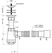 Сифон для раковины Орио М-32020 с гибкой трубой цвет Хром-1