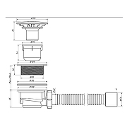 Сифон для душевого поддона Орио ДХ-912 цвет Хром-1