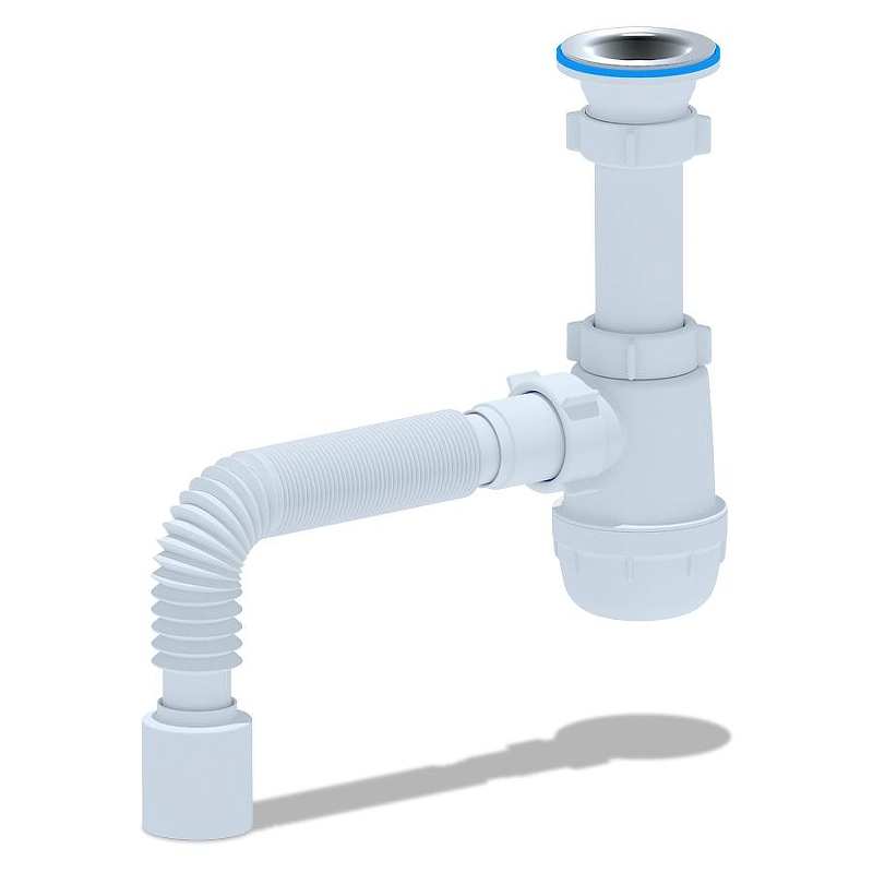 Сифон для кухонной мойки Анипласт Грот A0110 с гибкой трубой 