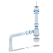Сифон для кухонной мойки Анипласт A0515 с гибкой трубой цвет Хром-1
