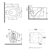 Унитаз Kludi Resa R 23WCW0243 подвесной цвет Белый глянцевый без сиденья-1