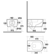 Унитаз Kludi Resa S 27WCW0143 подвесной цвет Белый глянцевый без сиденья-1