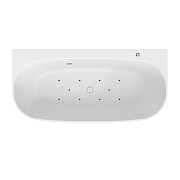 Ванна из искусственного камня Whitecross Make 170х80 0219.170080.200.AERO.BR цвет Белый с аэромассажем форсунки Бронза