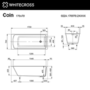 Ванна из искусственного камня Whitecross Coin 170х70 0224.170070.2XXXX цвет RAL матовый-1