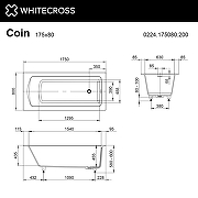 Ванна из искусственного камня Whitecross Coin 175х80 0224.175080.2XXXX цвет RAL матовый-1
