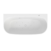 Ванна из искусственного камня Whitecross Make 170х80 0219.170080.200.AERO.CR цвет Белый с аэромассажем форсунки Хром