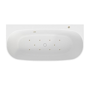 Ванна из искусственного камня Whitecross Make 170х80 0219.170080.200.AERO.GL цвет Белый с аэромассажем форсунки Золото