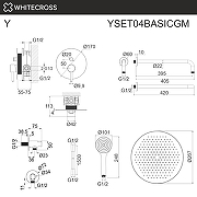 Душевая система Whitecross Y gunmetal YSET04BASICGM цвет Оружейная сталь-2