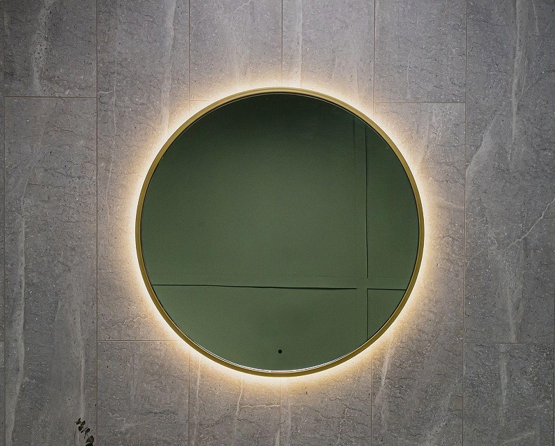 Зеркало Art&Max Asti 80 AM-Ast-800-DS-FNC-Gold с подсветкой 