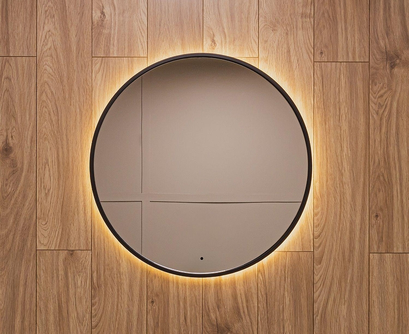 Зеркало Art&Max Asti 80 AM-Ast-800-DS-FNC-Nero с подсветкой 