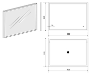 Зеркало Art&Max Aversa 90 AM-Ave-900-650-DS-F с подсветкой цвет Черный с бесконтактным выключателем-8