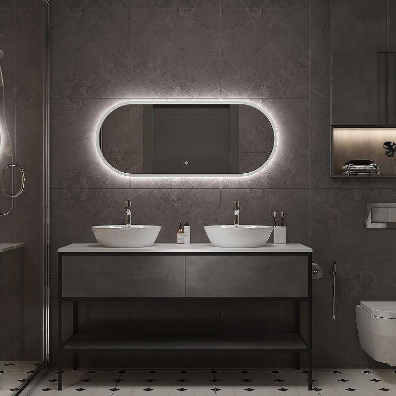 Зеркало Art&Max Bari 50 AM-Bar-500-1200-DS-F-White с подсветкой 