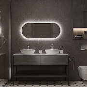 Зеркало Art&Max Bari 50 AM-Bar-500-1200-DS-F-White с подсветкой цвет Белый с сенсорным выключателем