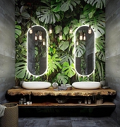 Зеркало Art&Max Bari 50 AM-Bar-500-1200-DS-F-White с подсветкой цвет Белый с сенсорным выключателем-1