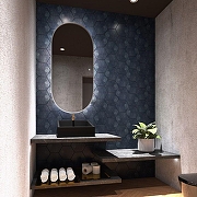 Зеркало Art&Max Bari 70 AM-Bar-700-1500-DS-F-White с подсветкой цвет Белый с сенсорным выключателем-1