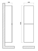 Шкаф пенал Art&Max Bianchi 40 AM-Bianchi-1500-2A-SO-OM подвесной цвет Оливковый матовый-1