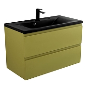 Тумба под раковину Art&Max Bianchi 75 AM-Bianchi-750-2C-SO-OM подвесная цвет Оливковый матовый-1