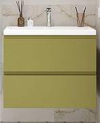 Тумба под раковину Art&Max Bianchi 75 AM-Bianchi-750-2C-SO-OM подвесная цвет Оливковый матовый-2