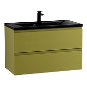 Тумба под раковину Art&Max Bianchi 90 AM-Bianchi-900-2C-SO-OM подвесная цвет Оливковый матовый-1