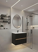 Зеркало Art&Max Como 70 AM-Com-700-1000-DS-F-Nero с подсветкой цвет Черный с бесконтактным выключателем-1