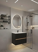 Зеркало Art&Max Como 70 AM-Com-700-1000-DS-F-Nero с подсветкой цвет Черный с бесконтактным выключателем-2