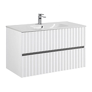 Тумба под раковину Art&Max Elegant 100 AM-ELEGANT-1000-2C-SO-BL-LED-P подвесная цвет Белый глянец