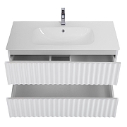 Тумба под раковину Art&Max Elegant 100 AM-ELEGANT-1000-2C-SO-BL-LED-P подвесная цвет Белый глянец-2