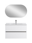 Тумба под раковину Art&Max Elegant 100 AM-ELEGANT-1000-2C-SO-BM-LED подвесная цвет Белый матовый-5