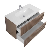 Тумба под раковину Art&Max Elegant 100 AM-ELEGANT-1000-2C-SO-CM-LED подвесная цвет Капучино матовый-3