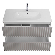 Тумба под раковину Art&Max Elegant 100 AM-ELEGANT-1000-2C-SO-GCM-LED подвесная цвет Светло-серый матовый-2