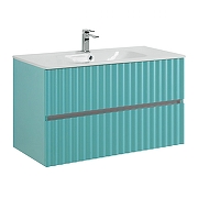 Тумба под раковину Art&Max Elegant 100 AM-ELEGANT-1000-2C-SO-MM-LED подвесная цвет Светло-зеленый матовый