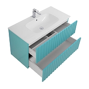 Тумба под раковину Art&Max Elegant 100 AM-ELEGANT-1000-2C-SO-MM-LED подвесная цвет Светло-зеленый матовый-3