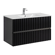 Тумба под раковину Art&Max Elegant 100 AM-ELEGANT-1000-2C-SO-NM-LED подвесная цвет Черный матовый