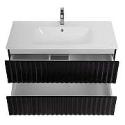 Тумба под раковину Art&Max Elegant 100 AM-ELEGANT-1000-2C-SO-NM-LED подвесная цвет Черный матовый-2