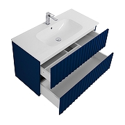 Тумба под раковину Art&Max Elegant 100 AM-ELEGANT-1000-2C-SO-SA-P подвесная цвет Сапфир-3