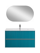 Тумба под раковину Art&Max Elegant 100 AM-ELEGANT-1000-2C-SO-TM-LED подвесная цвет Бирюзовый матовый-5