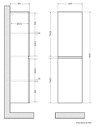 Шкаф пенал Art&Max Elegant 40 AM-ELEGANT-1500-2А-SO-AQ-LED-P подвесной цвет Аквамарин-4