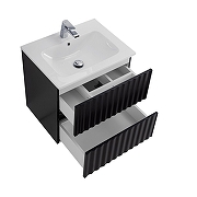 Тумба под раковину Art&Max Elegant 60 AM-ELEGANT-600-2C-SO-NM-LED подвесная цвет Черный матовый-3