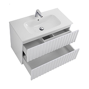 Тумба под раковину Art&Max Elegant 80 AM-ELEGANT-800-2C-SO-BL-LED-P подвесная цвет Белый глянец-3