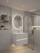 Тумба под раковину Art&Max Elegant 80 AM-ELEGANT-800-2C-SO-BL-LED-P подвесная цвет Белый глянец-6