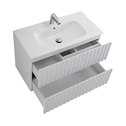 Тумба под раковину Art&Max Elegant 80 AM-ELEGANT-800-2C-SO-BM-LED подвесная цвет Белый матовый-3