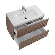 Тумба под раковину Art&Max Elegant 80 AM-ELEGANT-800-2C-SO-CM-LED подвесная цвет Капучино матовый-3