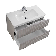 Тумба под раковину Art&Max Elegant 80 AM-ELEGANT-800-2C-SO-GCM-LED подвесная цвет Светло-серый матовый-3