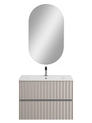 Тумба под раковину Art&Max Elegant 80 AM-ELEGANT-800-2C-SO-GCM-LED подвесная цвет Светло-серый матовый-5