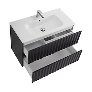 Тумба под раковину Art&Max Elegant 80 AM-ELEGANT-800-2C-SO-GM-LED подвесная цвет Серый матовый-3