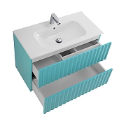 Тумба под раковину Art&Max Elegant 80 AM-ELEGANT-800-2C-SO-MM-LED подвесная цвет Светло-зеленый матовый-3