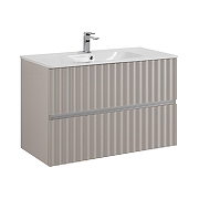 Тумба под раковину Art&Max Elegant 90 AM-ELEGANT-900-2C-SO-GCM-LED подвесная цвет Светло-серый матовый