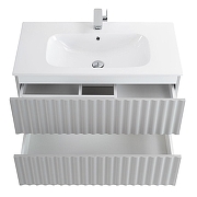 Тумба под раковину Art&Max Elegant 90 AM-ELEGANT-900-2C-SO-GCM-LED подвесная цвет Светло-серый матовый-4