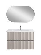 Тумба под раковину Art&Max Elegant 90 AM-ELEGANT-900-2C-SO-GCM-LED подвесная цвет Светло-серый матовый-6